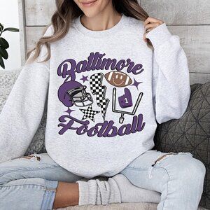 Baltimore Football Sweatshirt Game Day Ravens NFL Crewneck Graphic Fan79